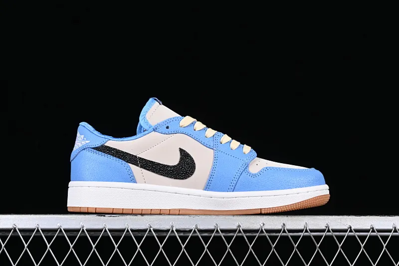 All categories Air Jordan Jordan series basketball shoes Air Jordan 1 Low Z version Air Jordan 1 Low OG AJ1 Joe 1 white and blue crackle low-top cultural casual sneakers CZ0790-141